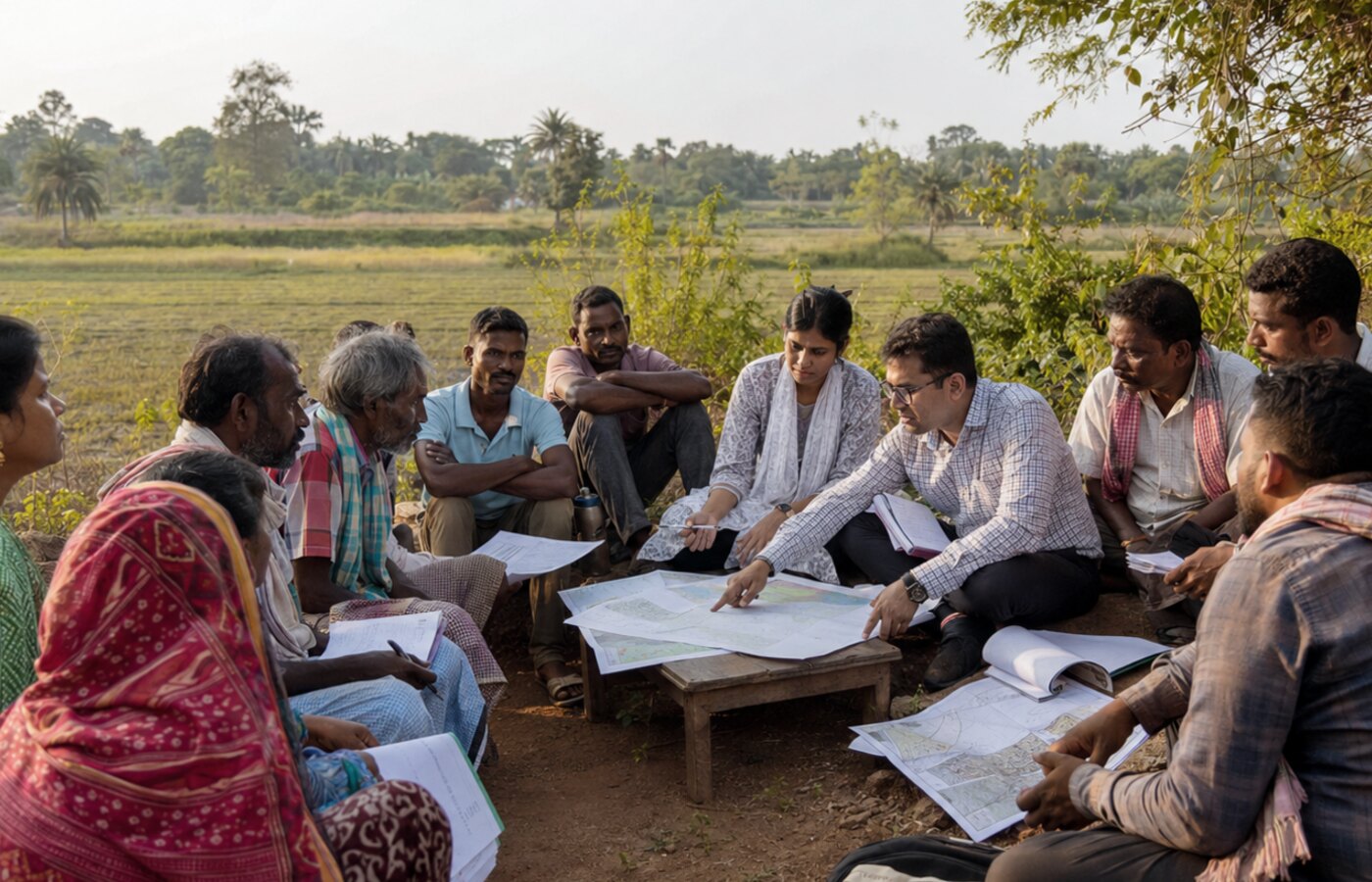 Community members participating in programme planning